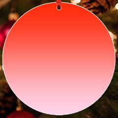Scarlet Red To Pink Lace Linear Gradient Uv Print Acrylic Ornament Round