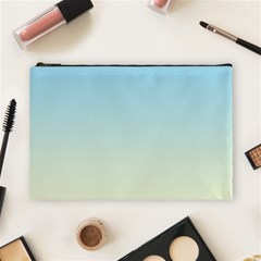Baby Blue To Cream Yellow Linear Gradient Cosmetic Bag (large)