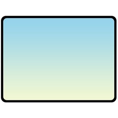 Baby Blue To Cream Yellow Linear Gradient Fleece Blanket (large)