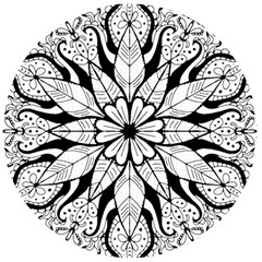 Seamless Tiling Pattern Hand Drawn Black White Wooden Bottle Opener (round)