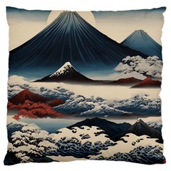 Hokusai Moutains Japan Large Cushion Case (one Side)