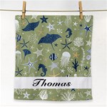 Ocean Fish Pattern Face Towel Front