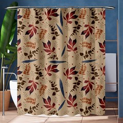 Leaves Pattern Teal Seamless Fall Shower Curtain 60  X 72  (medium) 