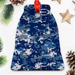 Blue, Camouflage, Cool, Navy, New, Pattern Bell Ornament (two Sides)
