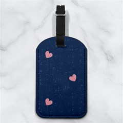 Corazones, Blue, Pattern Nappa Leather Luggage Tag Rectangle