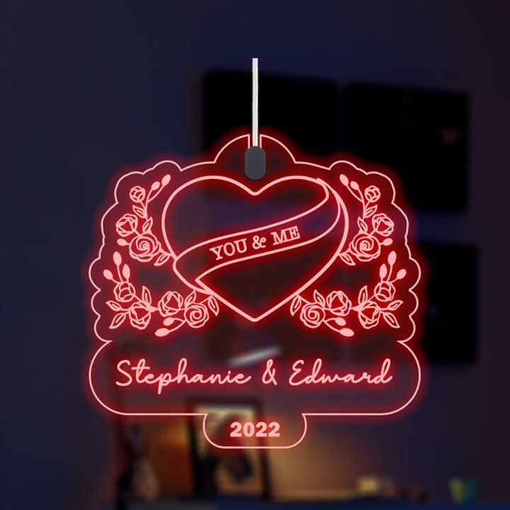 Personalized Couple Name LED Acrylic Ornament