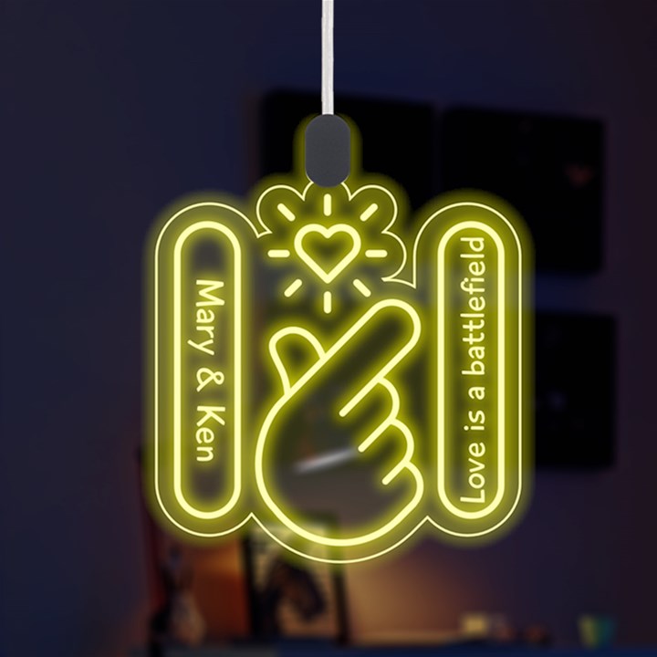 Happy Valentine Finger LED Acrylic Ornament