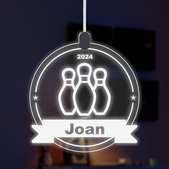Personalized Sport Theme Bowling LED Acrylic Ornament