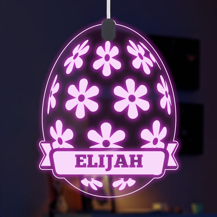 Personalized Name Easter Pattern 7 LED Acrylic Ornament