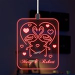 Flamingos Love LED Acrylic Ornament Front