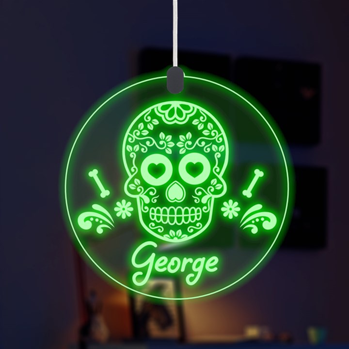 Day of the Dead Skull LED Acrylic Ornament