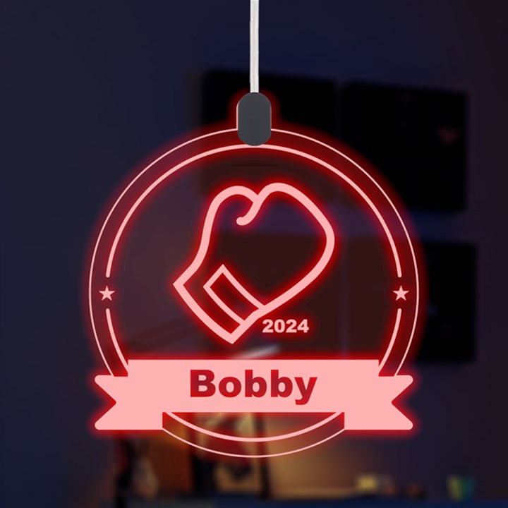 Personalized Sport Theme Boxing LED Acrylic Ornament
