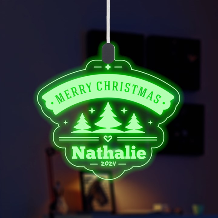 Personalized Xmas Tree Sign LED Acrylic Ornament