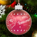 Happy Anniversary LED Glass Sphere Ornament Front