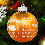 Personalized Easter Day Rabbit Egg Name LED Glass Sphere Ornament Back