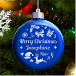 Personalized Christmas Any Text Name Led Glass Round Ornament LED Glass Round Ornament Front