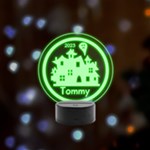 halloween Remote LED Acrylic Message Display (Black Round Stand)  Front