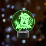 halloween Remote LED Acrylic Message Display (Black Round Stand)  Front