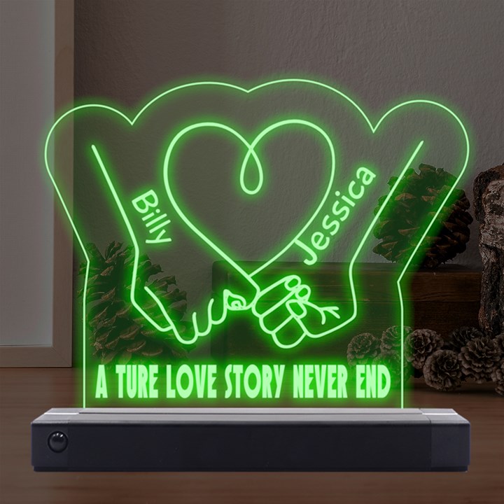 Personalized Name Couple hands LED Acrylic Message Display