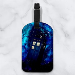 Tardis Doctor Who Space Galaxy Nappa Leather Luggage Tag Rectangle