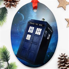 Tardis Doctor Who Space Blue Ornament (oval)