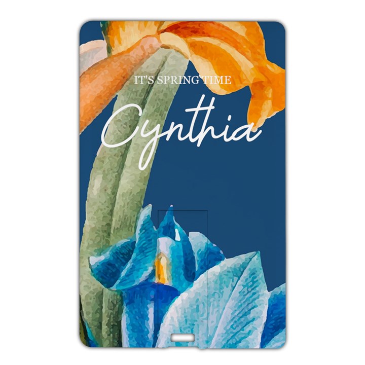 Personalized Floral Spring Time Name Card Style USB Flash Drive Name Card Style USB Flash Drive