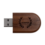 Personalized Leaf Frame Name Wood Oval USB Flash Drive Wood Oval USB Flash Drive USB