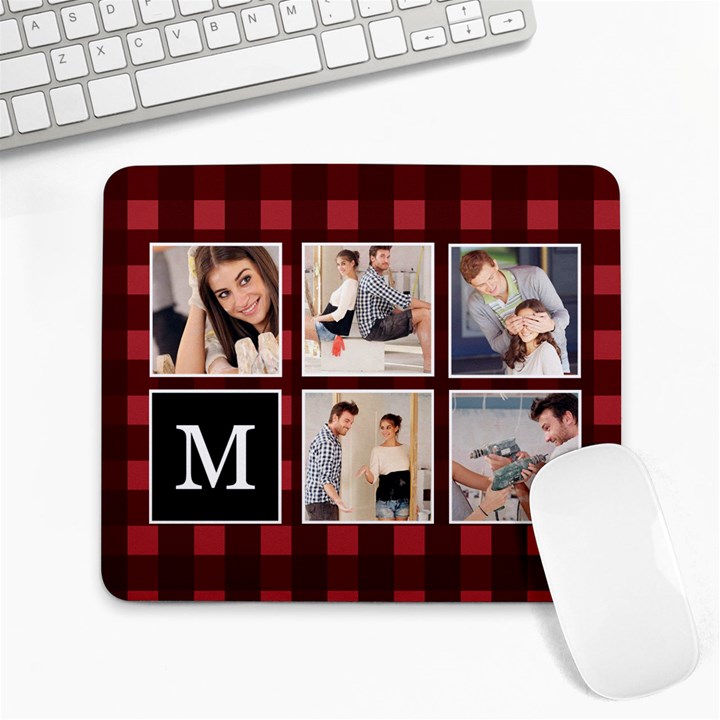 Plaid Photo Collage  Large Mousepad