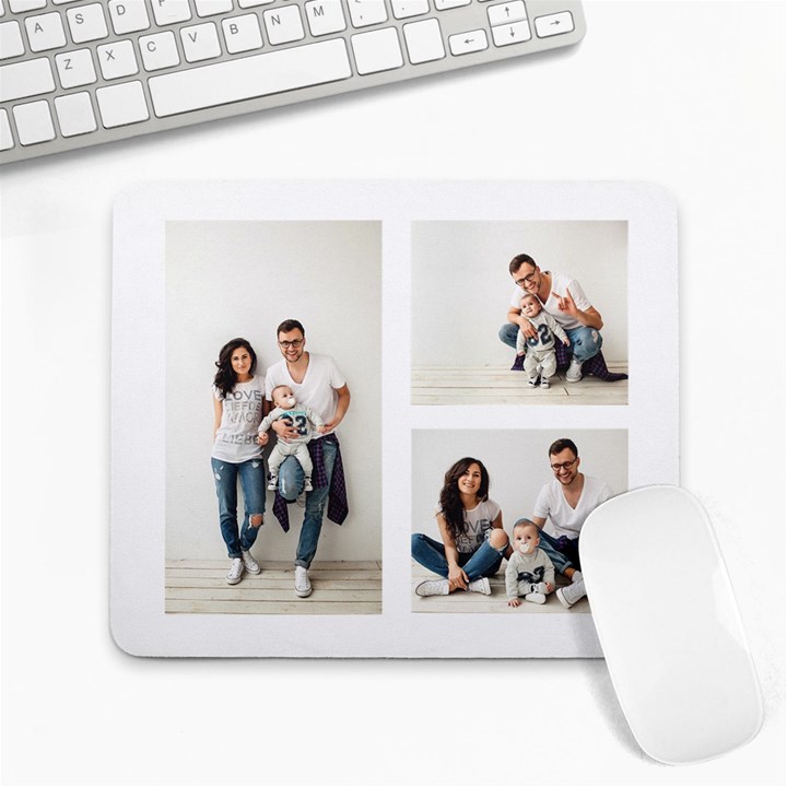 Modern 3 Photo Collage  Large Mousepad