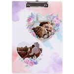Personalized Heart Flower Frame Photo A4 Acrylic Clipboard A4 Acrylic Clipboard Front