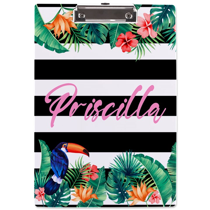 Tropical Name Acrylic Clipboard A4 Acrylic Clipboard