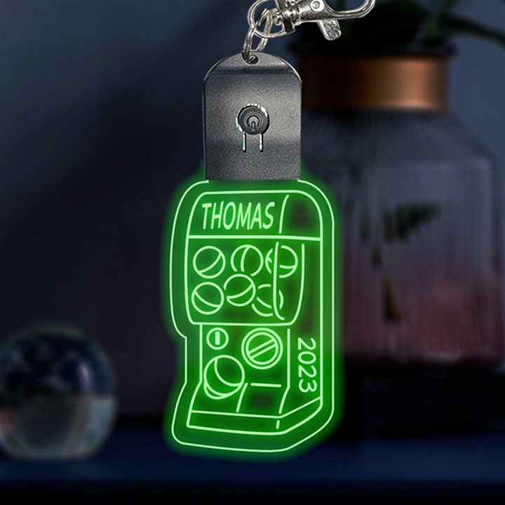 Personalized Name Gacha Machine LED Key Chain