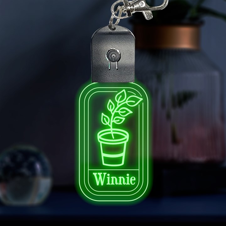 Personalized Name Plant LED Key Chain