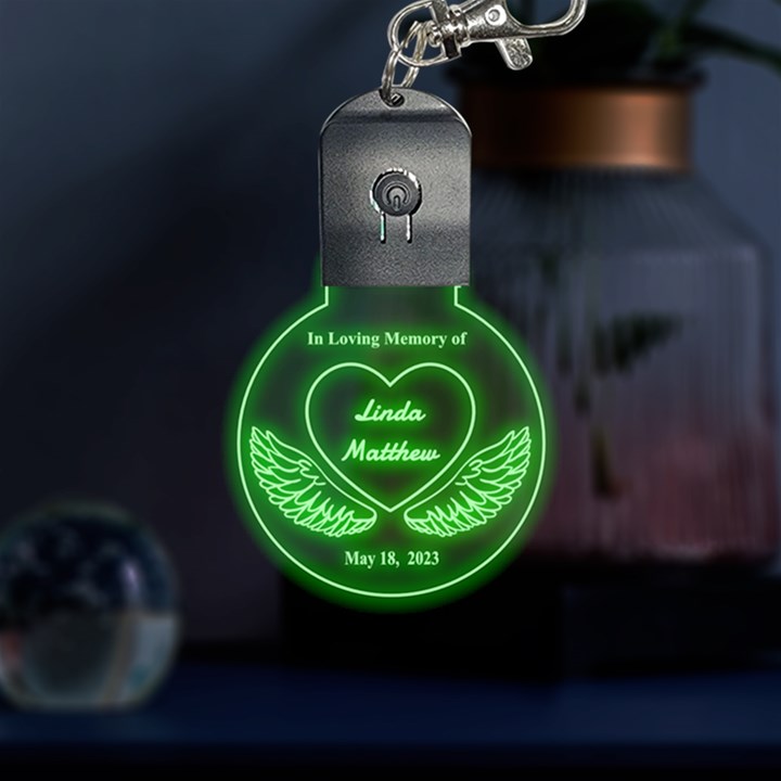 Personalized In Memory of Couple Love Name LED Key Chain