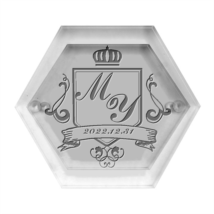 Personalized Initial Wedding Name Hexagon Wood Jewelry Box