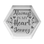 Personalized Couple Love Name Hexagon Wood Jewelry Box Hexagon Wood Jewelry Box Front
