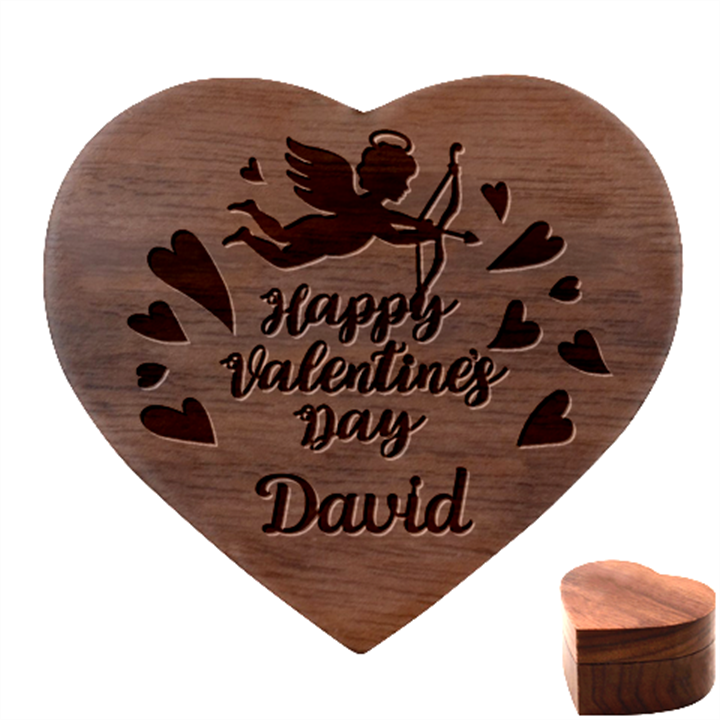 Personalized Happy Valentines Day Name Heart Wood Jewelry Box Heart Wood Jewelry Box