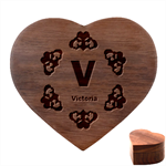 Personalized Initial Name Heart Wood Jewelry Box Heart Wood Jewelry Box Front