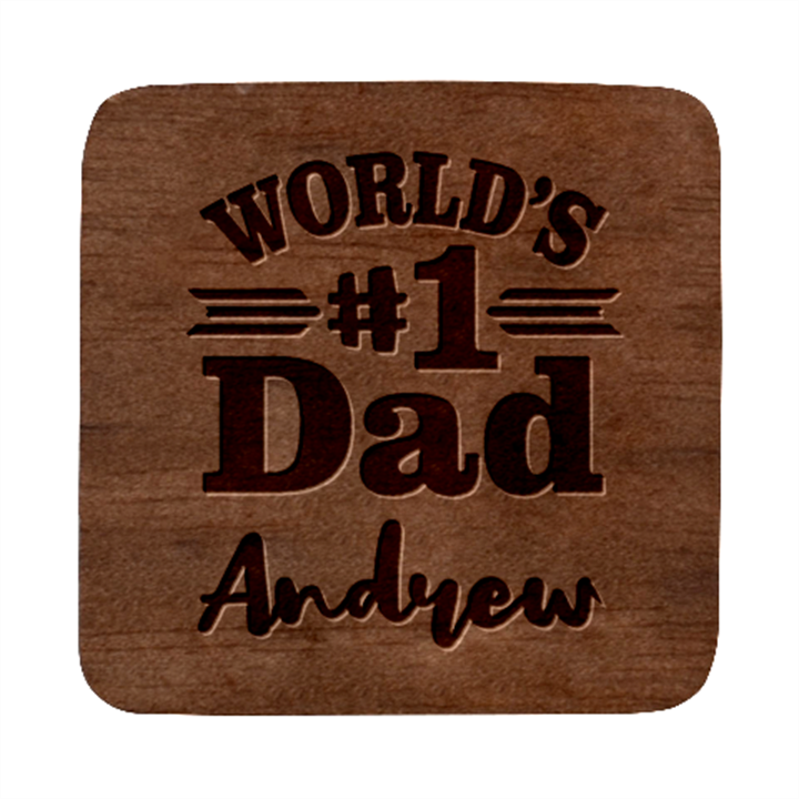 Personalized World Number 1 Dad Name Guitar Picks Set Square Wood Guitar Pick Holder Case And Picks Set