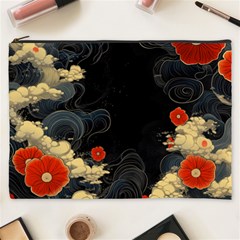 Korean Art Flowers Asian Pattern Cosmetic Bag (xxxl)