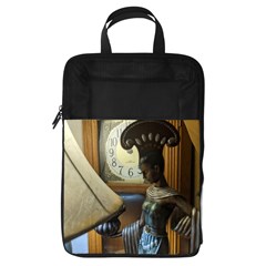 Clock And Lady Foldable Shoe Storage Bag