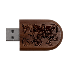Snow In A City-1-1 Wood Oval Usb Flash Drive