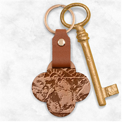Avocado Engraved Wood Key Chain
