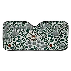 Retro Scandinavian Nordic Flowers Pattern 5 Car Windshield Sunshade