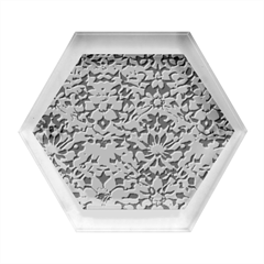 Gothic Leaf Pattern 6 Hexagon Wood Jewelry Box