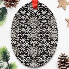 Gothic Leaf Pattern 4 Ornament (oval)