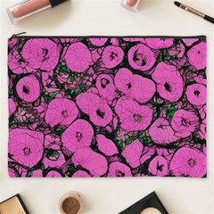Mid Century Retro Floral 1970s 1960s Pattern 100 Cosmetic Bag (xxxl)