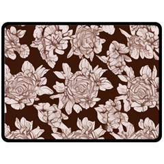 Mid Century Retro Floral 1970s 1960s Pattern 106 Fleece Blanket (large)
