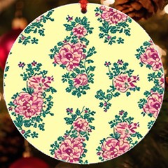 Retro 1880s Flowers Pattern 8 Uv Print Acrylic Ornament Round