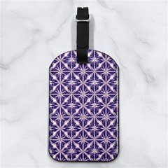 Royal Fractal Pattern 4 Nappa Leather Luggage Tag Rectangle
